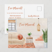 Terracotta Bohemian Moving Announcement Briefkaart (Voorkant / Achterkant)