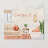 Terracotta Bohemian Moving Announcement Briefkaart (Voorkant)
