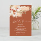 Terracotta Bohemian Pampas Grass Vrijgezellenfeest Kaart (Staand voorkant)