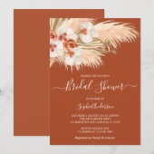 Terracotta Bohemian Pampas Grass Vrijgezellenfeest Kaart (Voorkant / Achterkant)