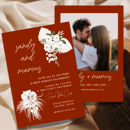 Terracotta Bohemian Photo Wedding Kaart