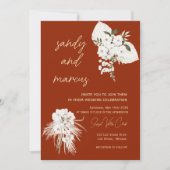 Terracotta Bohemian Photo Wedding Kaart (Voorkant)