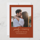 Terracotta Bohemian Photo Wedding Kaart (Achterkant)