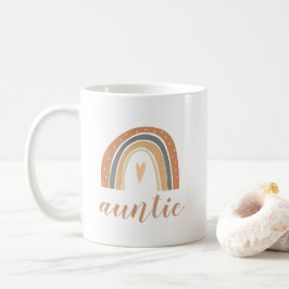 Terracotta Bohemian Rainbow Cute Auntie Script Koffiemok