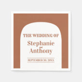 Terracotta Bohemian Retro Arch Wedding Servet (Voorkant)