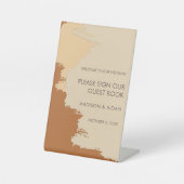 Terracotta Bohemian Waterverf Weddenschap Welkom Reclamebord Met Voetstuk (Voorkant)