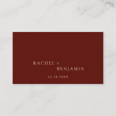 Terracotta Bohemian Wedding Traditional Modern Plaatskaartje (Achterkant)