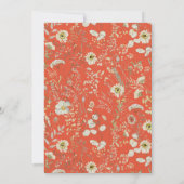 Terracotta Bohemian Wildflower bruiloft Kaart (Achterkant)