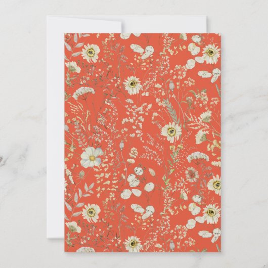 Terracotta Bohemian Wildflower bruiloft Kaart (Achterkant)