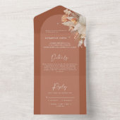 terracotta bohian pampas all in one uitnodiging (Binnen)