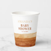 Terracotta Boho Abstract Baby shower Papieren Bekers (Voorkant)