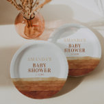 Terracotta Boho Abstract Baby shower Papieren Bordje<br><div class="desc">Genderneutrale boho abstract woestijn baby shower papieren borden. !</div>