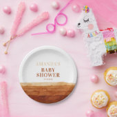 Terracotta Boho Abstract Baby shower Papieren Bordje (Feest)