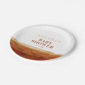 Terracotta Boho Abstract Baby shower Papieren Bordje (Gekanteld)