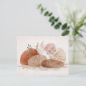 Terracotta Boho Abstract Botanical Watercolor Briefkaart (Staand voorkant)