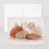 Terracotta Boho Abstract Botanical Watercolor Briefkaart (Voorkant / Achterkant)