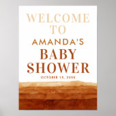 Terracotta Boho Abstracte woestijn Welkomstteken Poster (Voorkant)