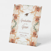 Terracotta Boho Afstuderen Hashtag Reclamebord Met Voetstuk (Voorkant)