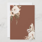 Terracotta Boho Arch Floral Birthday 30th Dinner Kaart (Achterkant)