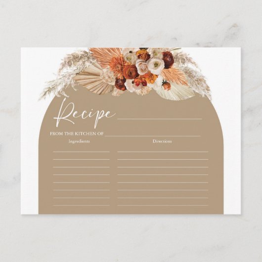 Terracotta boho arch heeft oranje receptkaarten ve briefkaart (Voorkant)