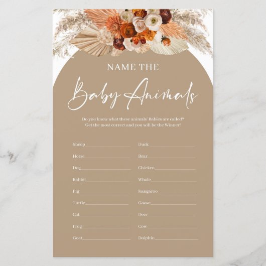 Terracotta boho arch noemt het wild van de babydie (Voorkant)