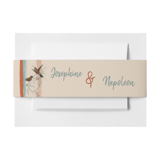 Terracotta boho art deco en vogelbruiloft uitnodigingen wikkel (Voorkant Voorbeeld)