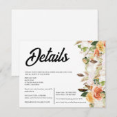 Terracotta Boho Autumn Floral Wedding Informatiekaartje (Voorkant / Achterkant)