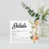 Terracotta Boho Autumn Floral Wedding Informatiekaartje (Staand voorkant)