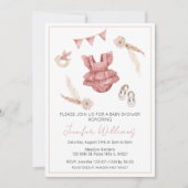 Terracotta boho baby meisje kleding douche kaart (Voorkant)