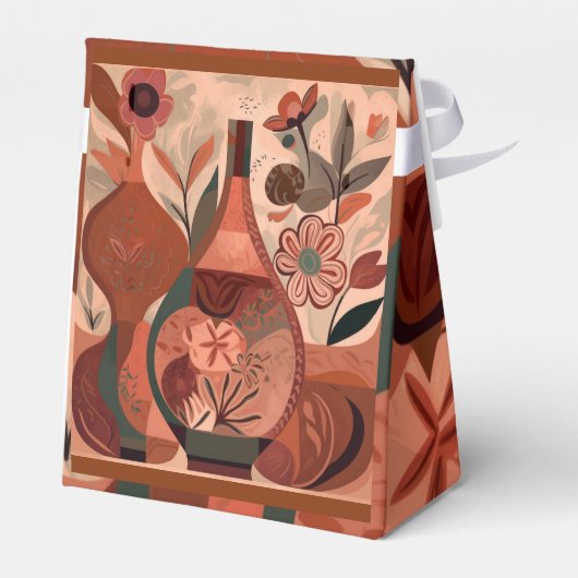 Terracotta boho baby shower bedankdoosjes (Achterkant)