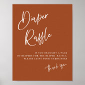 Terracotta Boho Baby shower Diaper Raffle-teken Poster (Voorkant)