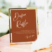 Terracotta Boho Baby shower Diaper Raffle-teken Poster