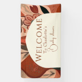 Terracotta boho baby shower spandoek (Verticaal)