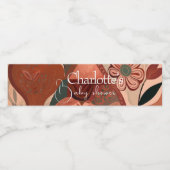 Terracotta boho baby shower waterfles etiket (Enkel label)