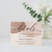 Terracotta Boho Beach Clean Details Simple Wedding RSVP Kaartje (Staand voorkant)