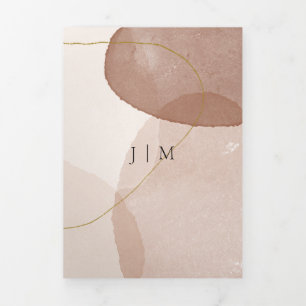 Terracotta Boho Beach Formal minimum Weddenschap Drieluik Kaart