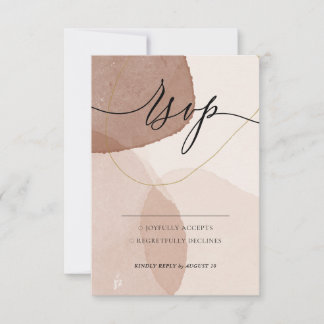 Terracotta Boho Beach Minimal Modern Kindly Antwoo RSVP Kaartje
