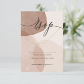 Terracotta Boho Beach Minimal Modern Kindly Antwoo RSVP Kaartje (Staand voorkant)