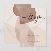 Terracotta Boho Beach Minimal Modern Kindly Antwoo RSVP Kaartje (Voorkant / Achterkant)