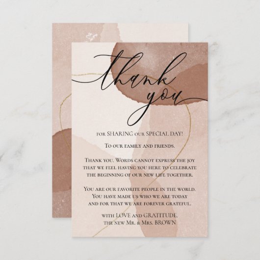 Terracotta Boho Beach Waterverf Beige Hartelijk da Informatiekaartje (Voorkant / Achterkant)