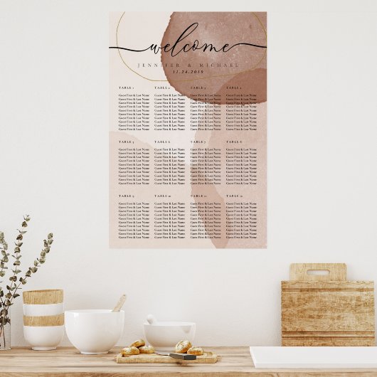 Terracotta Boho Beach Wedding Welkom Poster (Keuken)