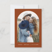 Terracotta Boho Bewaar de Datum Foto Minimalistisc Save The Date (Voorkant)