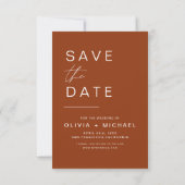 Terracotta Boho Bewaar de Datum Foto Minimalistisc Save The Date (Achterkant)