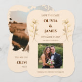 Terracotta Boho Bewaar de datum Kaart voor bruilof (Voorkant / Achterkant)