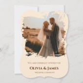 Terracotta Boho Bewaar de datum Kaart voor bruilof (Achterkant)