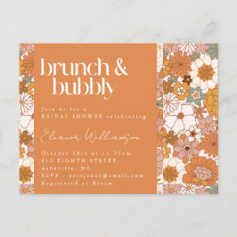 Terracotta Boho Bloem Brunch Bruisend Bruidsfeest Briefkaart