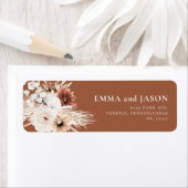 Terracotta Boho Bloem Retouradreslabel Etiket (Insitu)