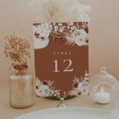 Terracotta Boho Bloem Tafelnummer