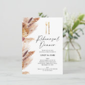 Terracotta Boho Bloemen Bestek repetitie diner Kaart (Staand voorkant)