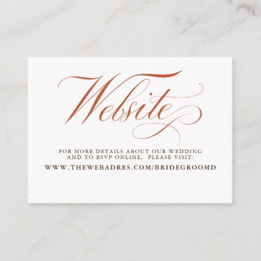 Terracotta Boho Bloemen Bruiloft Details Informatiekaartje (Voorkant)